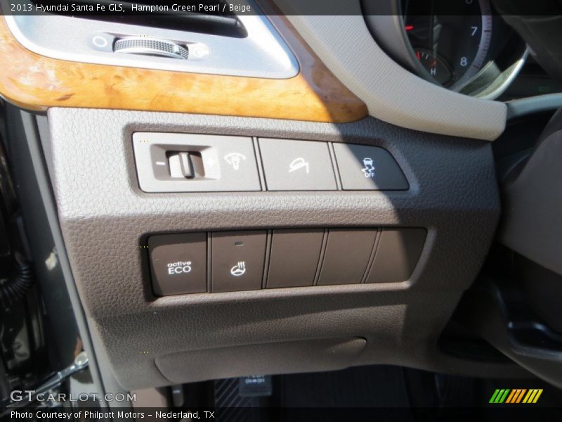 Hampton Green Pearl / Beige 2013 Hyundai Santa Fe GLS