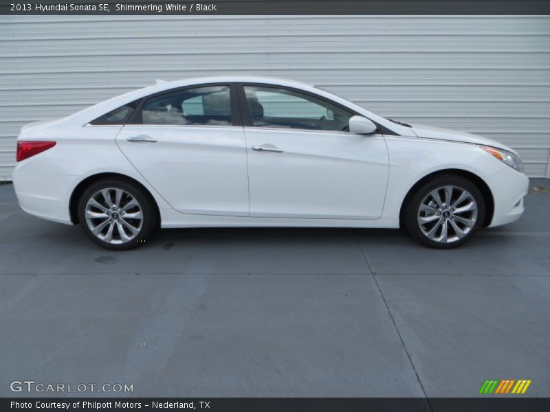 Shimmering White / Black 2013 Hyundai Sonata SE