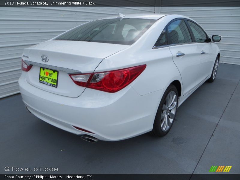 Shimmering White / Black 2013 Hyundai Sonata SE