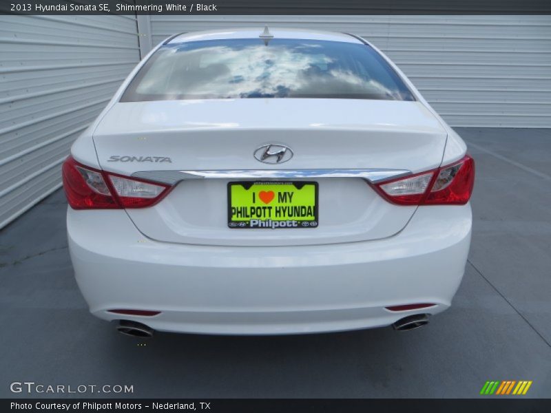 Shimmering White / Black 2013 Hyundai Sonata SE