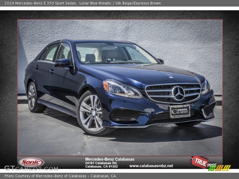 Lunar Blue Metallic / Silk Beige/Espresso Brown 2014 Mercedes-Benz E 350 Sport Sedan