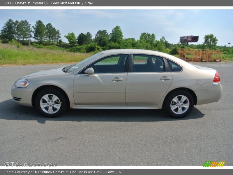 Gold Mist Metallic / Gray 2012 Chevrolet Impala LS
