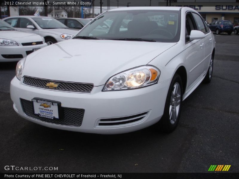 Summit White / Ebony 2012 Chevrolet Impala LT
