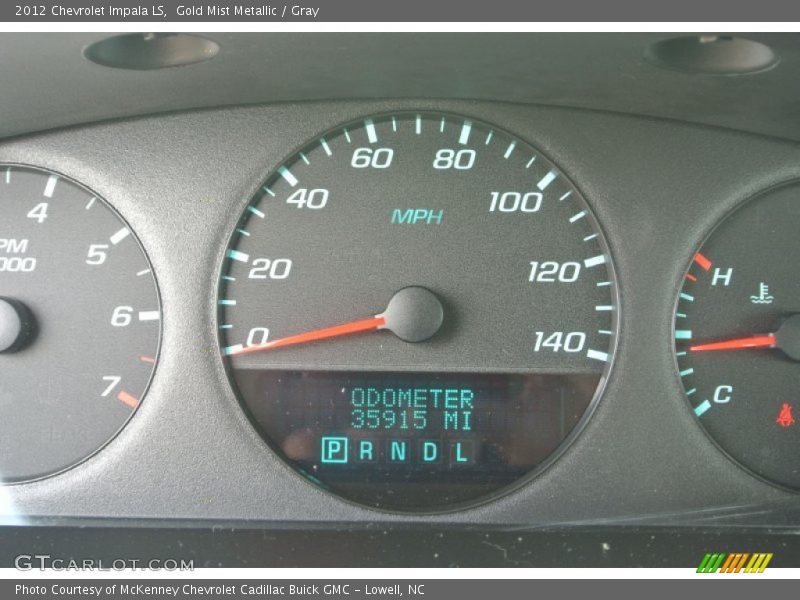 Gold Mist Metallic / Gray 2012 Chevrolet Impala LS