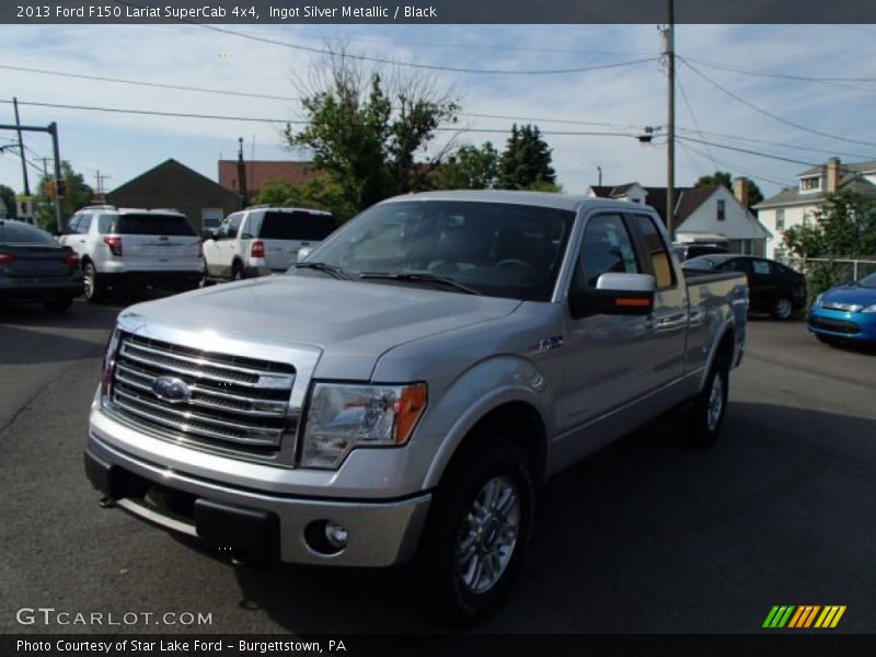 Ingot Silver Metallic / Black 2013 Ford F150 Lariat SuperCab 4x4