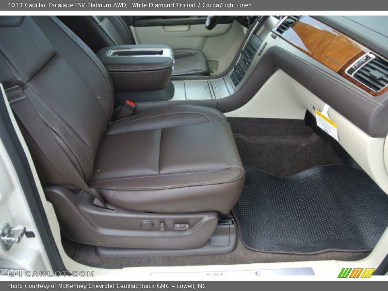 White Diamond Tricoat / Cocoa/Light Linen 2013 Cadillac Escalade ESV Platinum AWD
