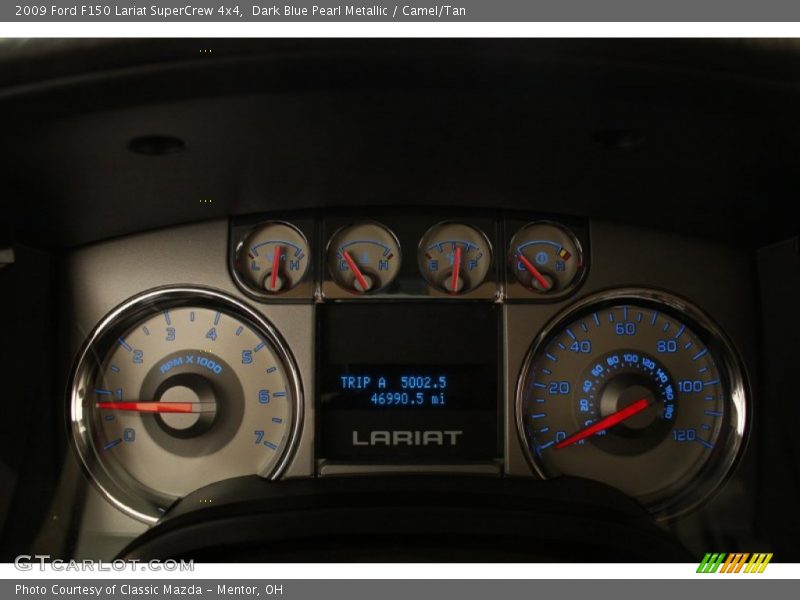 Dark Blue Pearl Metallic / Camel/Tan 2009 Ford F150 Lariat SuperCrew 4x4
