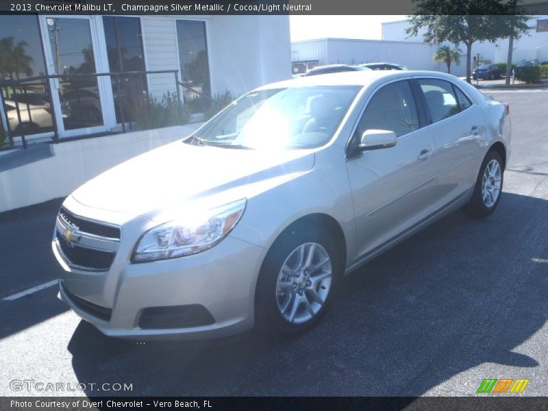 Champagne Silver Metallic / Cocoa/Light Neutral 2013 Chevrolet Malibu LT