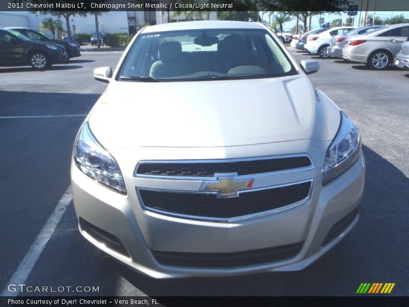 Champagne Silver Metallic / Cocoa/Light Neutral 2013 Chevrolet Malibu LT