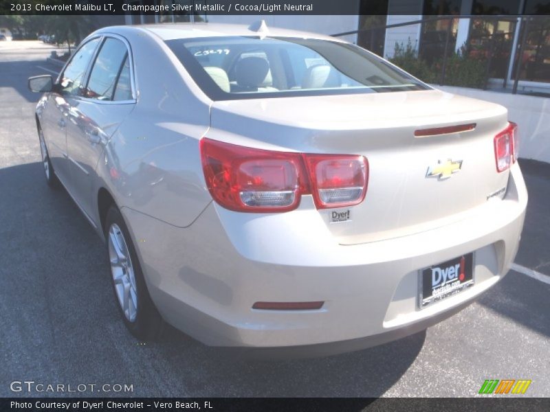 Champagne Silver Metallic / Cocoa/Light Neutral 2013 Chevrolet Malibu LT