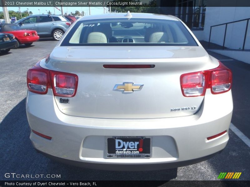 Champagne Silver Metallic / Cocoa/Light Neutral 2013 Chevrolet Malibu LT