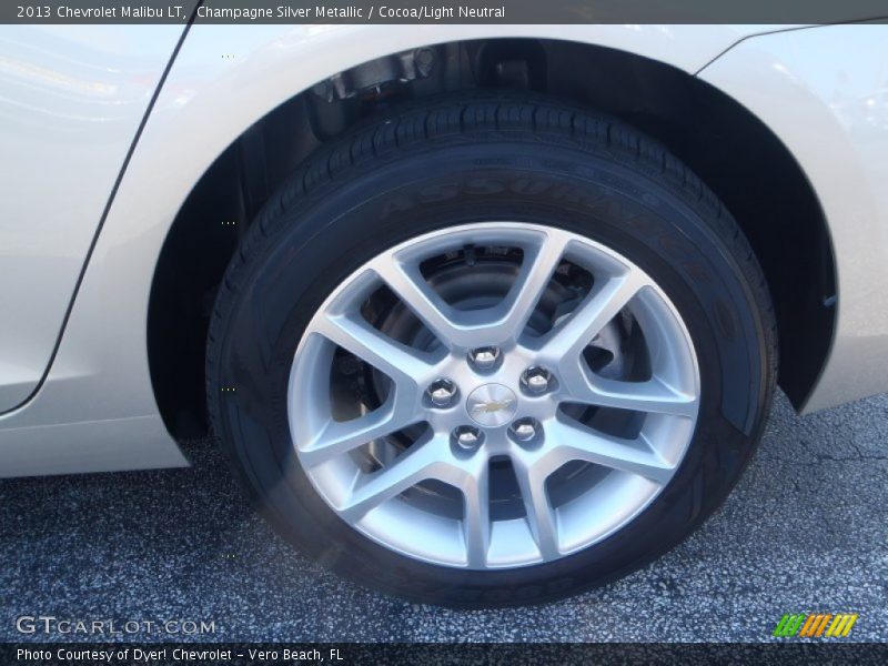 Champagne Silver Metallic / Cocoa/Light Neutral 2013 Chevrolet Malibu LT