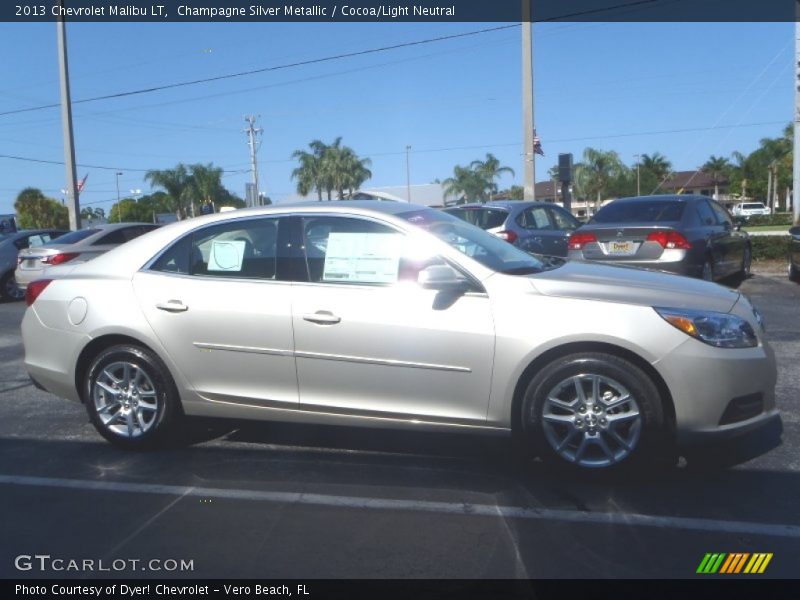 Champagne Silver Metallic / Cocoa/Light Neutral 2013 Chevrolet Malibu LT