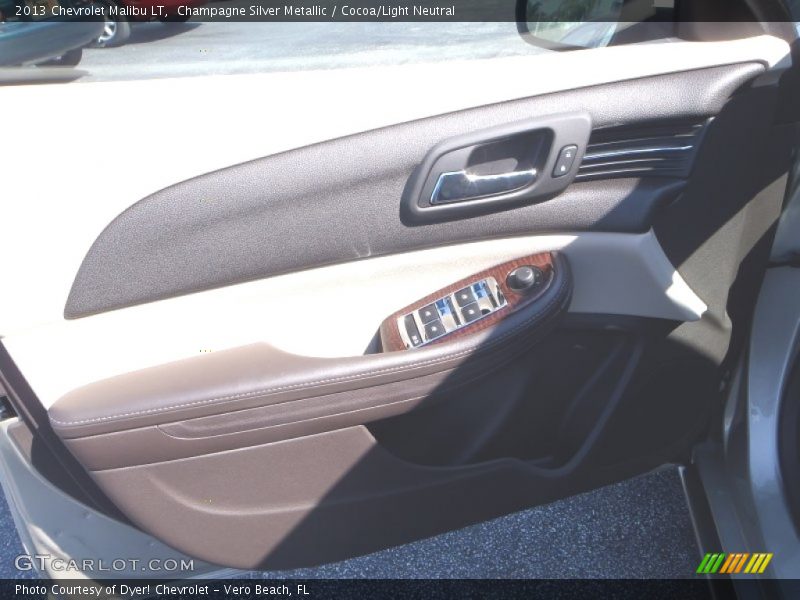 Champagne Silver Metallic / Cocoa/Light Neutral 2013 Chevrolet Malibu LT