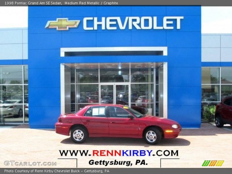 Medium Red Metallic / Graphite 1998 Pontiac Grand Am SE Sedan