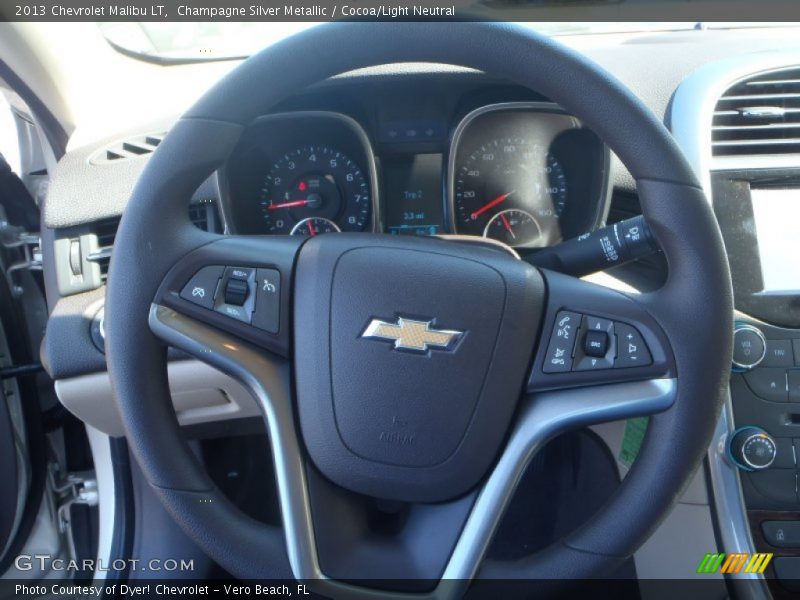 Champagne Silver Metallic / Cocoa/Light Neutral 2013 Chevrolet Malibu LT
