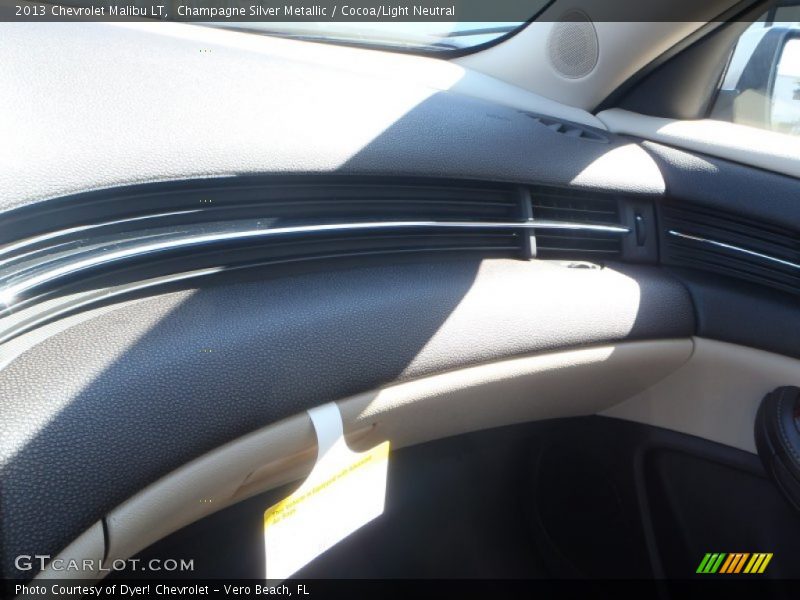 Champagne Silver Metallic / Cocoa/Light Neutral 2013 Chevrolet Malibu LT