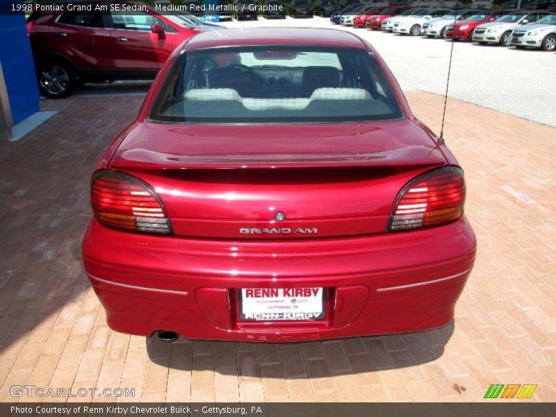 Medium Red Metallic / Graphite 1998 Pontiac Grand Am SE Sedan