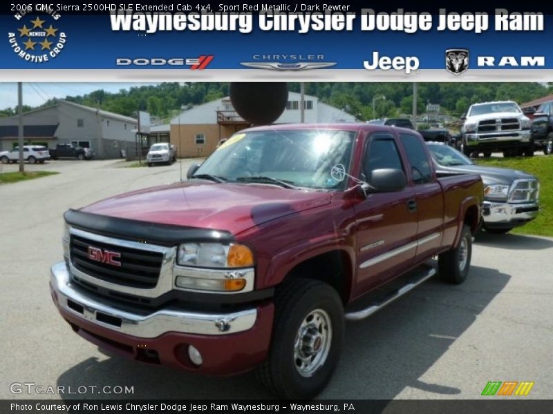 Sport Red Metallic / Dark Pewter 2006 GMC Sierra 2500HD SLE Extended Cab 4x4