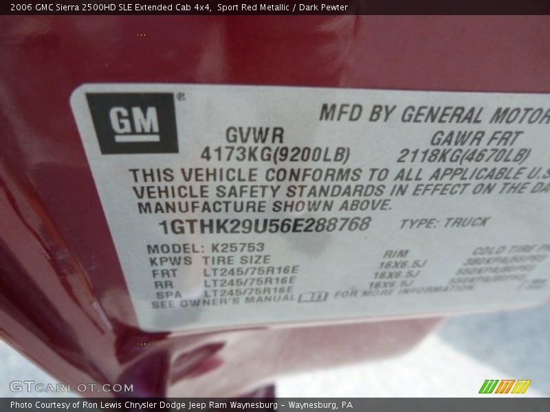 Sport Red Metallic / Dark Pewter 2006 GMC Sierra 2500HD SLE Extended Cab 4x4