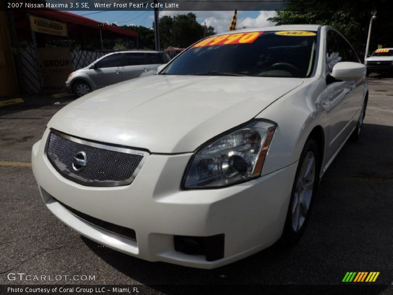 Winter Frost Pearl / Cafe Latte 2007 Nissan Maxima 3.5 SE