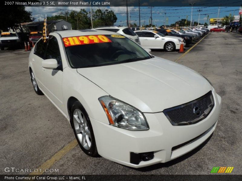 Winter Frost Pearl / Cafe Latte 2007 Nissan Maxima 3.5 SE