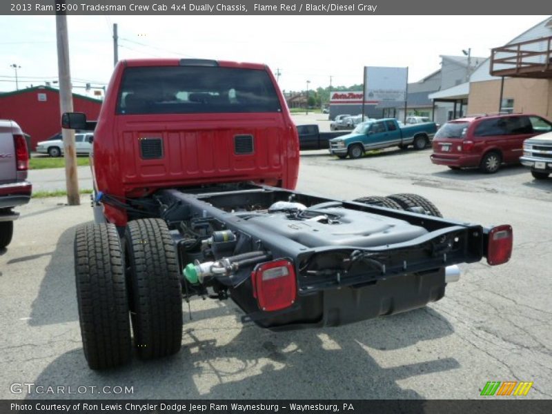 Flame Red / Black/Diesel Gray 2013 Ram 3500 Tradesman Crew Cab 4x4 Dually Chassis