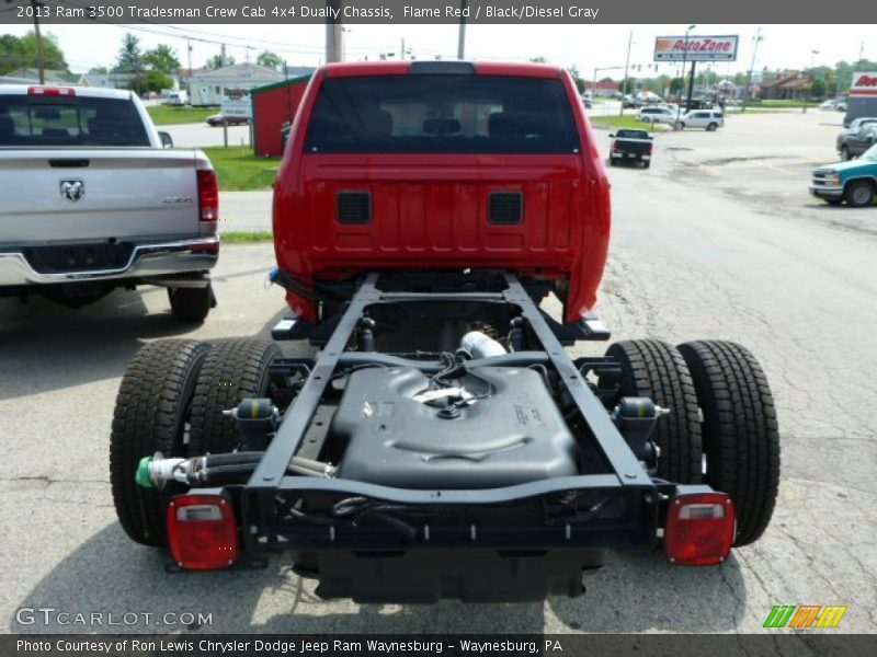 Flame Red / Black/Diesel Gray 2013 Ram 3500 Tradesman Crew Cab 4x4 Dually Chassis
