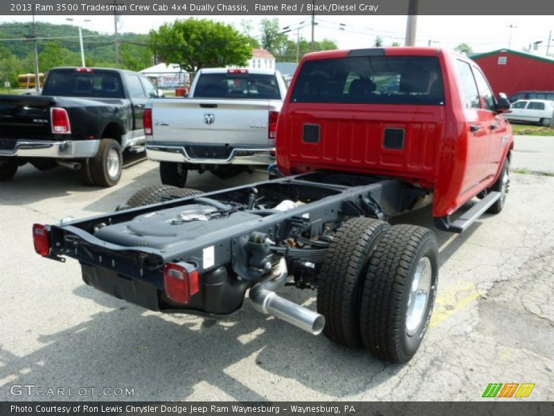 Flame Red / Black/Diesel Gray 2013 Ram 3500 Tradesman Crew Cab 4x4 Dually Chassis