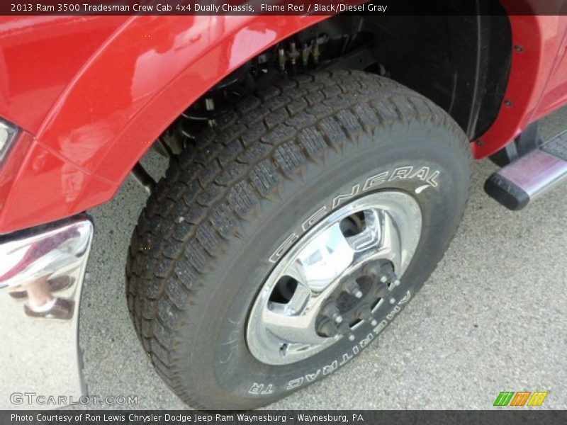 Flame Red / Black/Diesel Gray 2013 Ram 3500 Tradesman Crew Cab 4x4 Dually Chassis