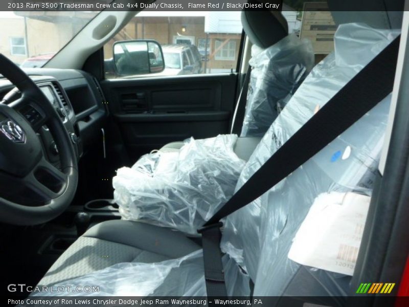 Flame Red / Black/Diesel Gray 2013 Ram 3500 Tradesman Crew Cab 4x4 Dually Chassis