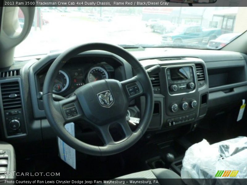 Flame Red / Black/Diesel Gray 2013 Ram 3500 Tradesman Crew Cab 4x4 Dually Chassis