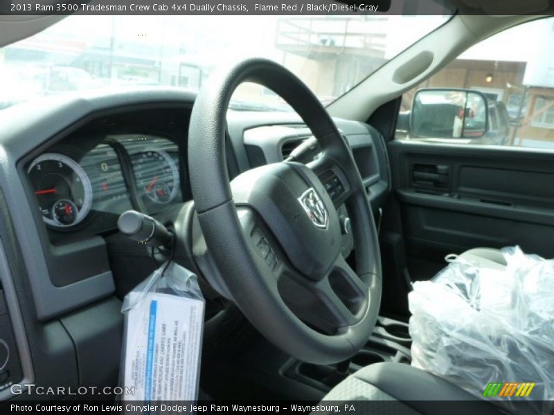 Flame Red / Black/Diesel Gray 2013 Ram 3500 Tradesman Crew Cab 4x4 Dually Chassis