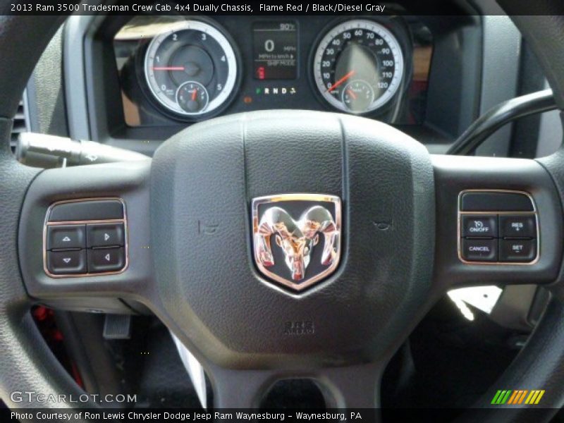 Flame Red / Black/Diesel Gray 2013 Ram 3500 Tradesman Crew Cab 4x4 Dually Chassis