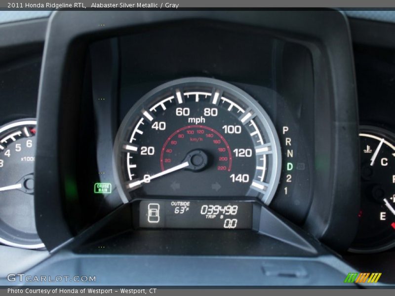 Alabaster Silver Metallic / Gray 2011 Honda Ridgeline RTL