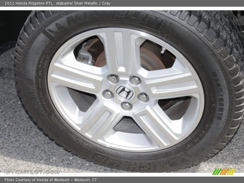 Alabaster Silver Metallic / Gray 2011 Honda Ridgeline RTL