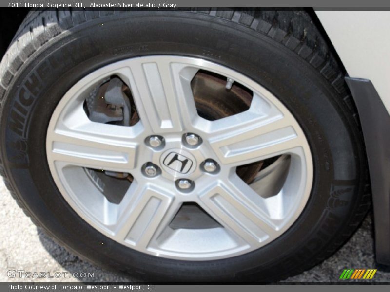 Alabaster Silver Metallic / Gray 2011 Honda Ridgeline RTL