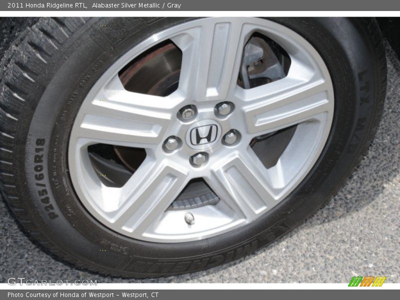 Alabaster Silver Metallic / Gray 2011 Honda Ridgeline RTL