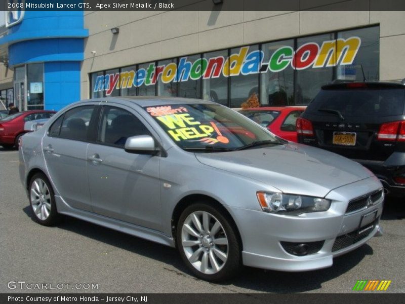 Apex Silver Metallic / Black 2008 Mitsubishi Lancer GTS