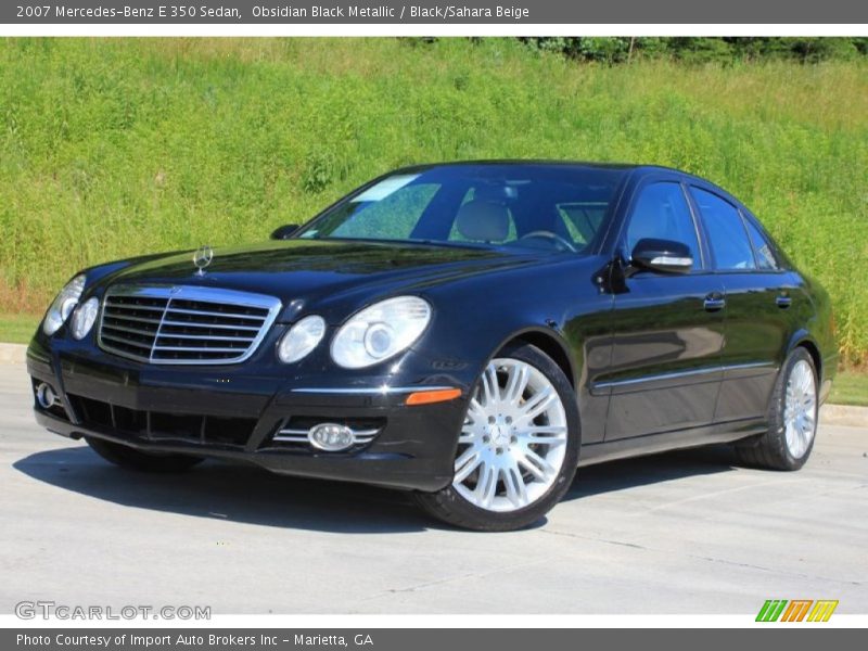 Obsidian Black Metallic / Black/Sahara Beige 2007 Mercedes-Benz E 350 Sedan