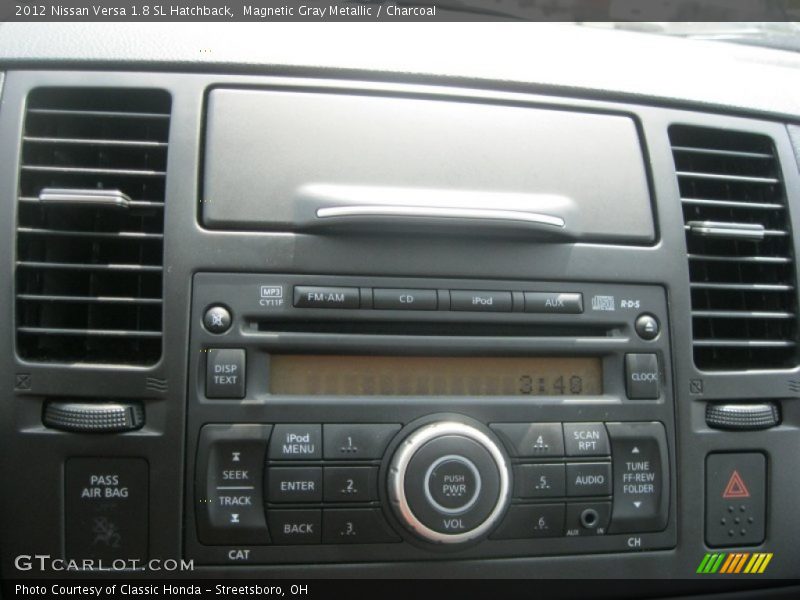 Magnetic Gray Metallic / Charcoal 2012 Nissan Versa 1.8 SL Hatchback