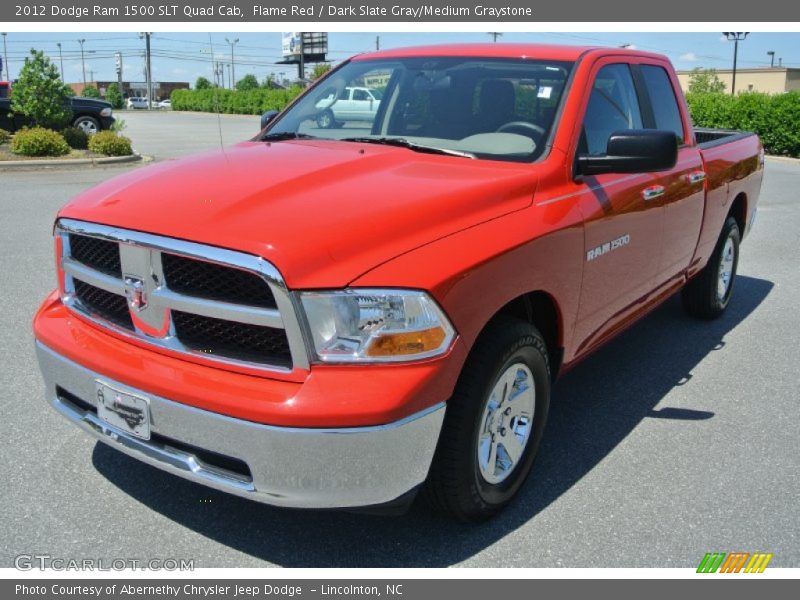 Flame Red / Dark Slate Gray/Medium Graystone 2012 Dodge Ram 1500 SLT Quad Cab