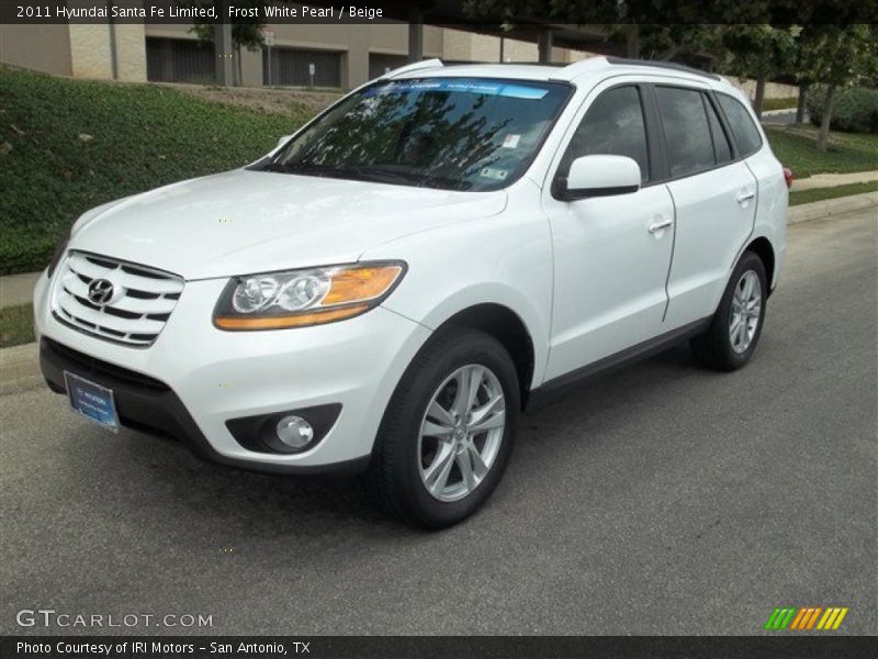 Frost White Pearl / Beige 2011 Hyundai Santa Fe Limited