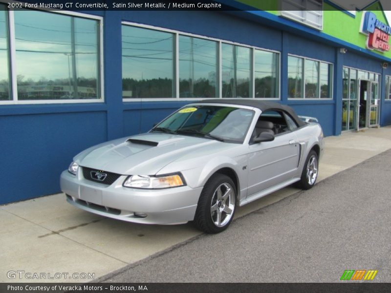 Satin Silver Metallic / Medium Graphite 2002 Ford Mustang GT Convertible