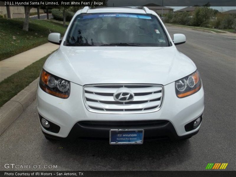 Frost White Pearl / Beige 2011 Hyundai Santa Fe Limited