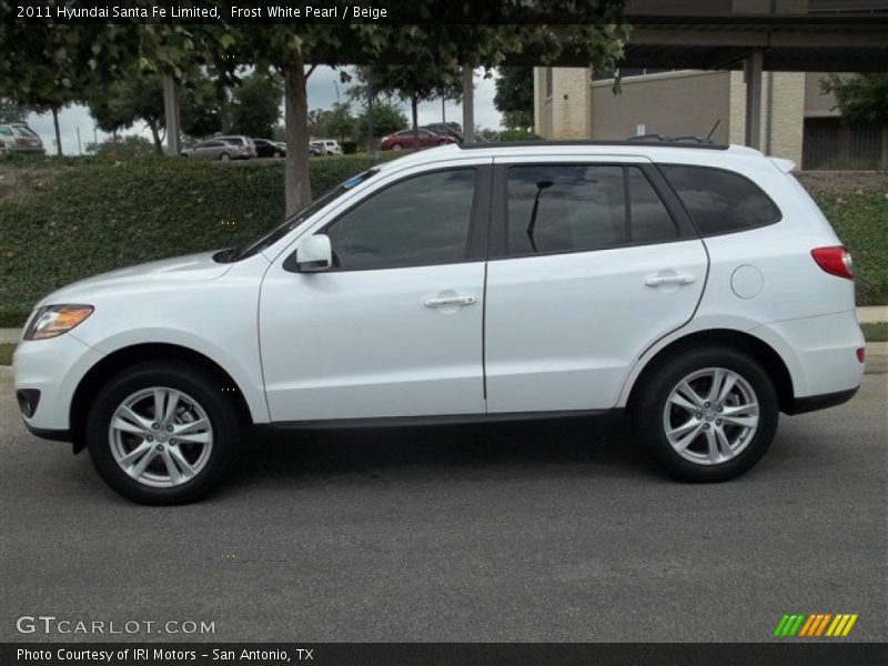 Frost White Pearl / Beige 2011 Hyundai Santa Fe Limited