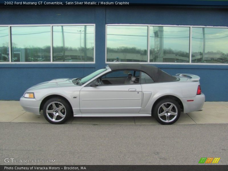 Satin Silver Metallic / Medium Graphite 2002 Ford Mustang GT Convertible