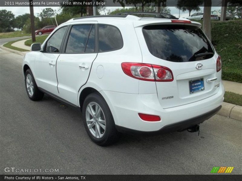Frost White Pearl / Beige 2011 Hyundai Santa Fe Limited