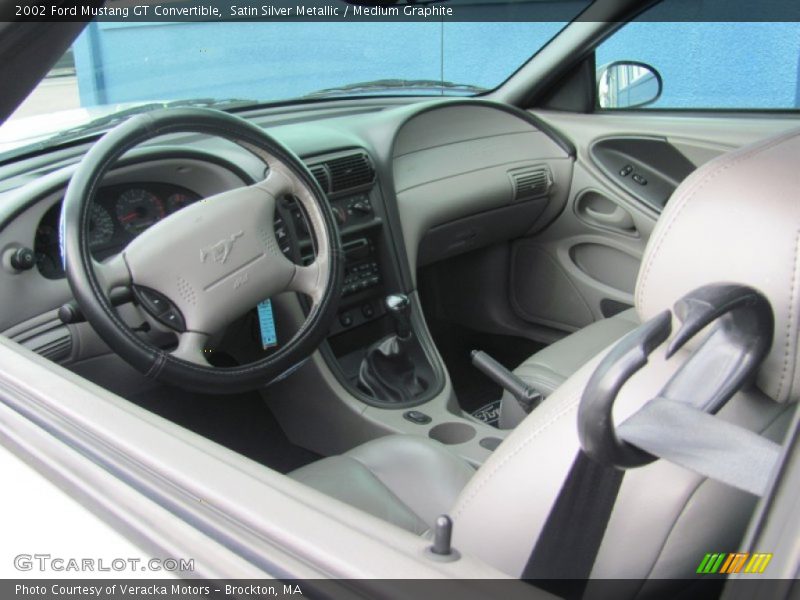 Satin Silver Metallic / Medium Graphite 2002 Ford Mustang GT Convertible