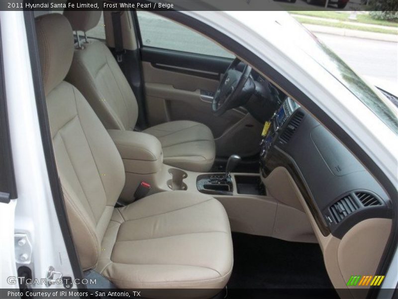 Frost White Pearl / Beige 2011 Hyundai Santa Fe Limited